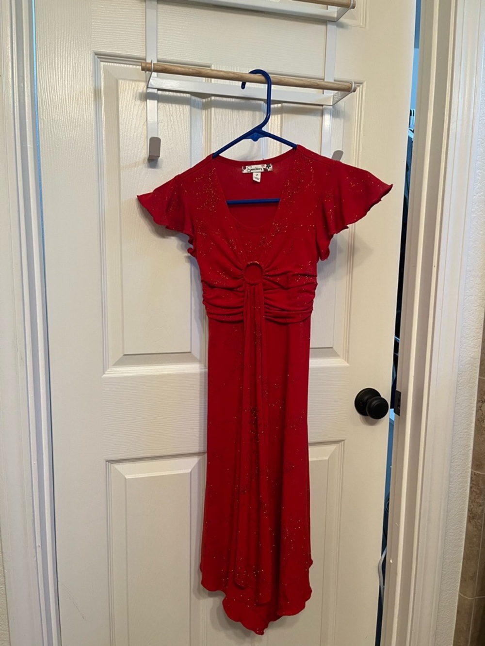 JUNIOR Red Sparkly Dress